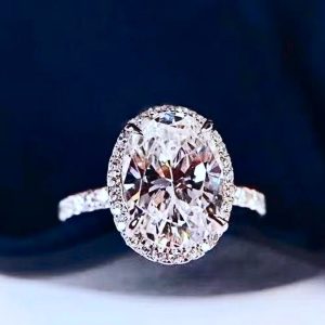 2 Carat Moissanite Platinum-Plated Ring