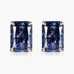 2 Carat Rectangle Moissanite 4-Prong Stud Earrings