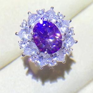 3 Carat Moissanite Platinum-Plated Ring