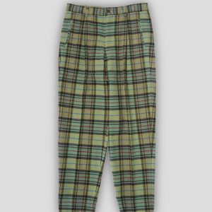 Wool Plaid Trousers