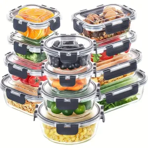 12-Piece Glass Food Storage Containers with Lids