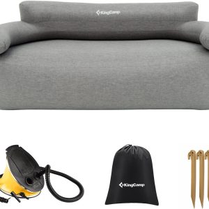 KingCamp Luxury Inflatable Sofa Set for Two with Foot Pump and Stakes