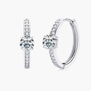 Carry Your Love 1 Carat Moissanite Platinum-Plated Earrings