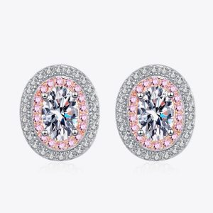 Platinum-Plated Moissanite Stud Earrings