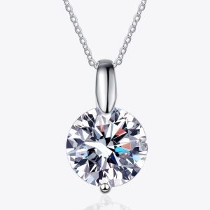 Minimalist 925 Sterling Silver Moissanite Pendant Necklace