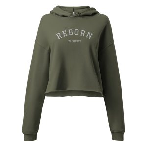 Reborn in Christ - Women's Crop Hoodie